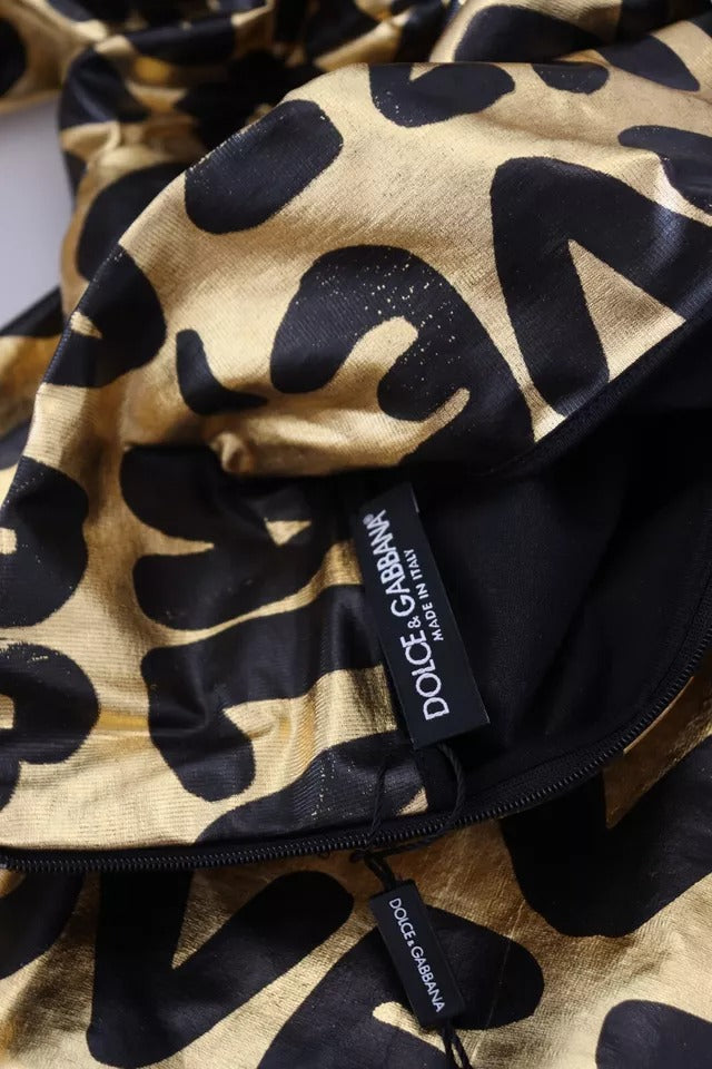 Dolce &amp; Gabbana Rollkragenpullover mit goldenem Logo-Print