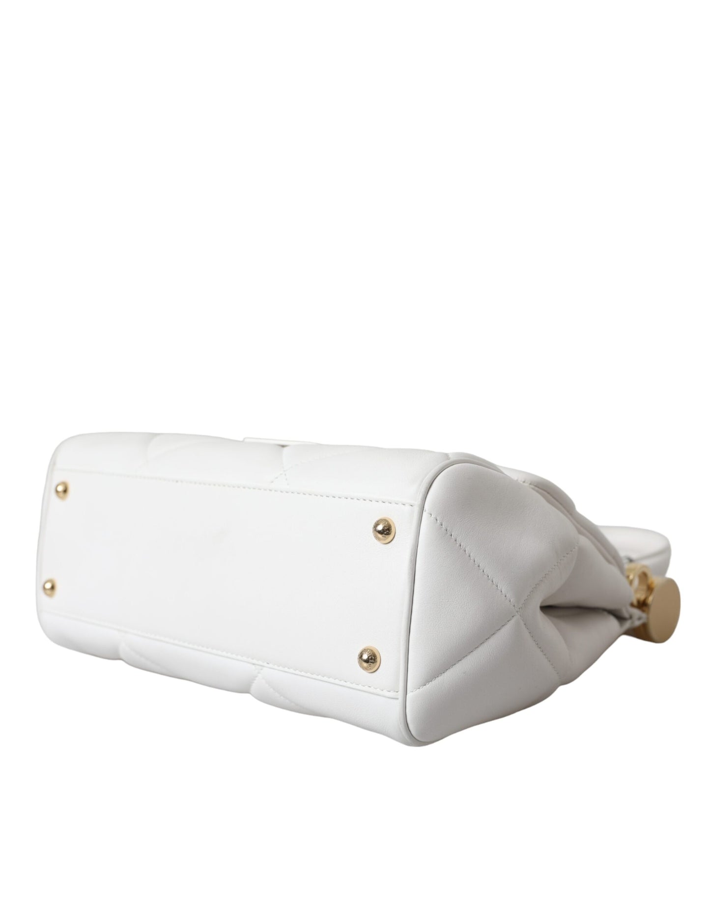 Dolce & Gabbana White Calf Leather 90's SICILY Shoulder Satchel Bag