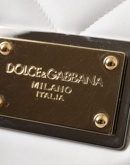 Dolce &amp; Gabbana – SICILY – Umhängetasche aus weißem Kalbsleder im 90er-Stil