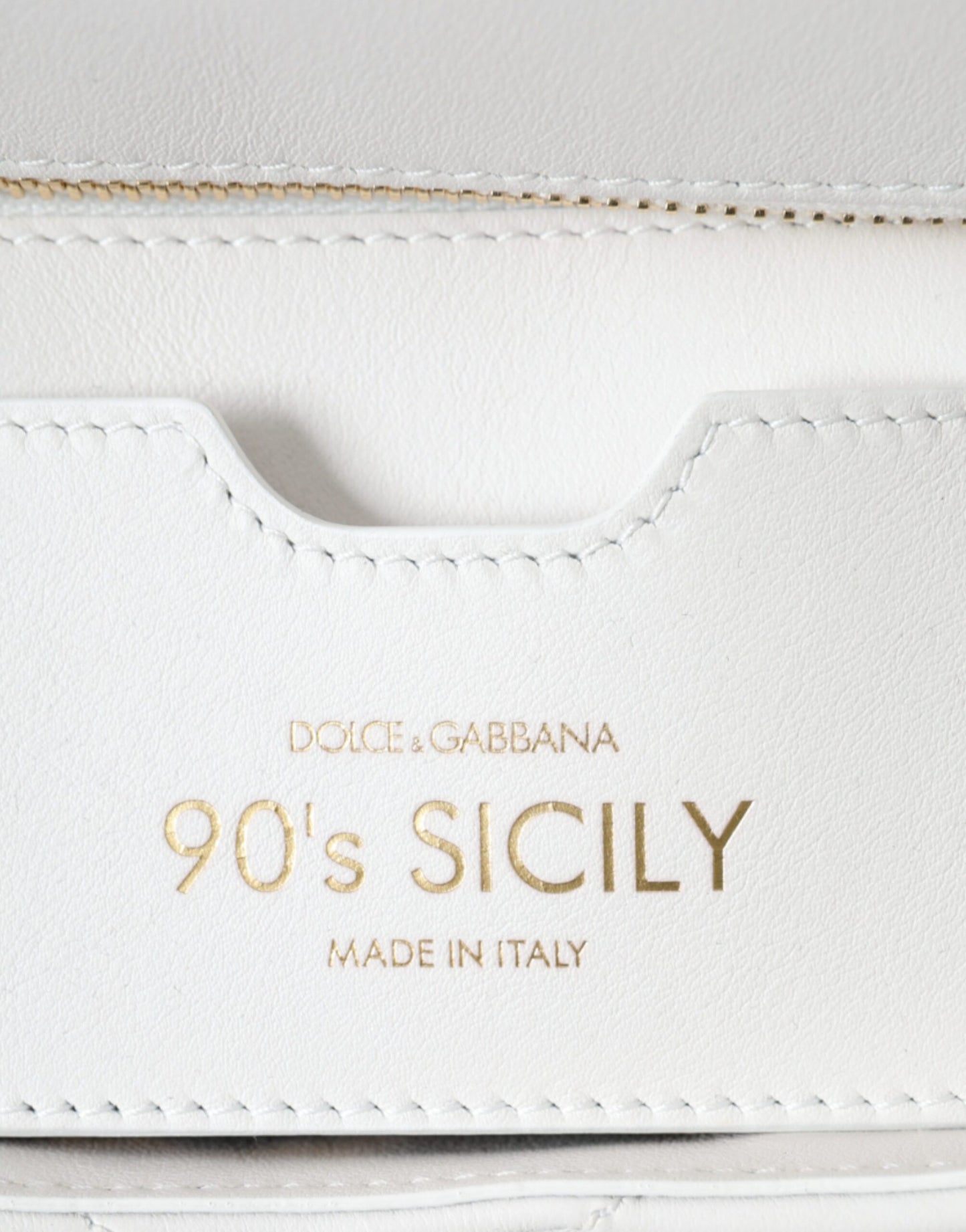 Dolce &amp; Gabbana – SICILY – Umhängetasche aus weißem Kalbsleder im 90er-Stil