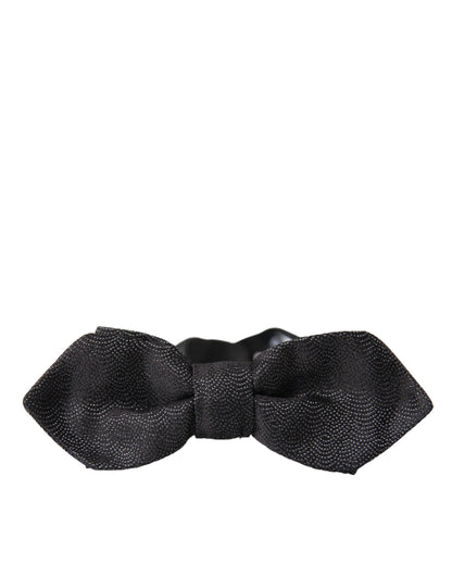 Dolce & Gabbana Black Silk Adjustable Neck Men Bow Tie