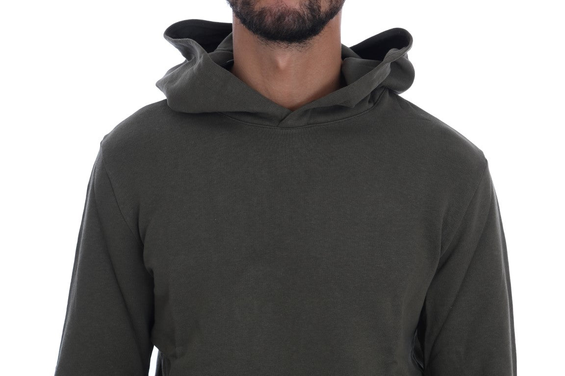 Maglione di cotone con cappuccio pullover verde