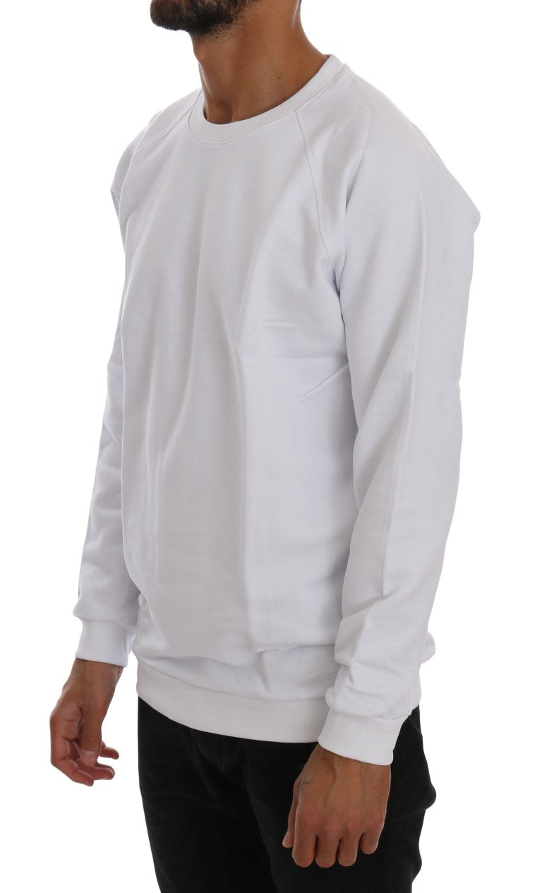 Maglione girocollo in cotone bianco