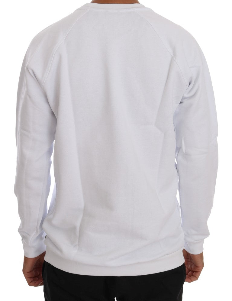 Maglione girocollo in cotone bianco