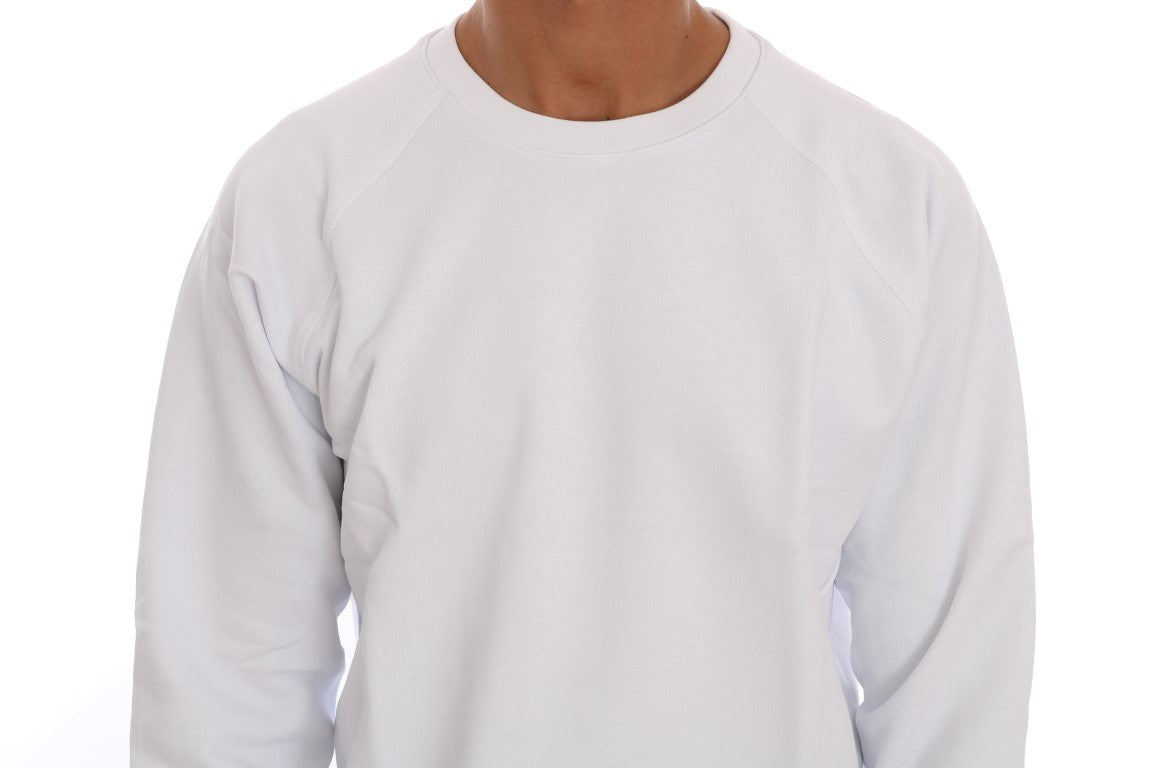 Maglione girocollo in cotone bianco