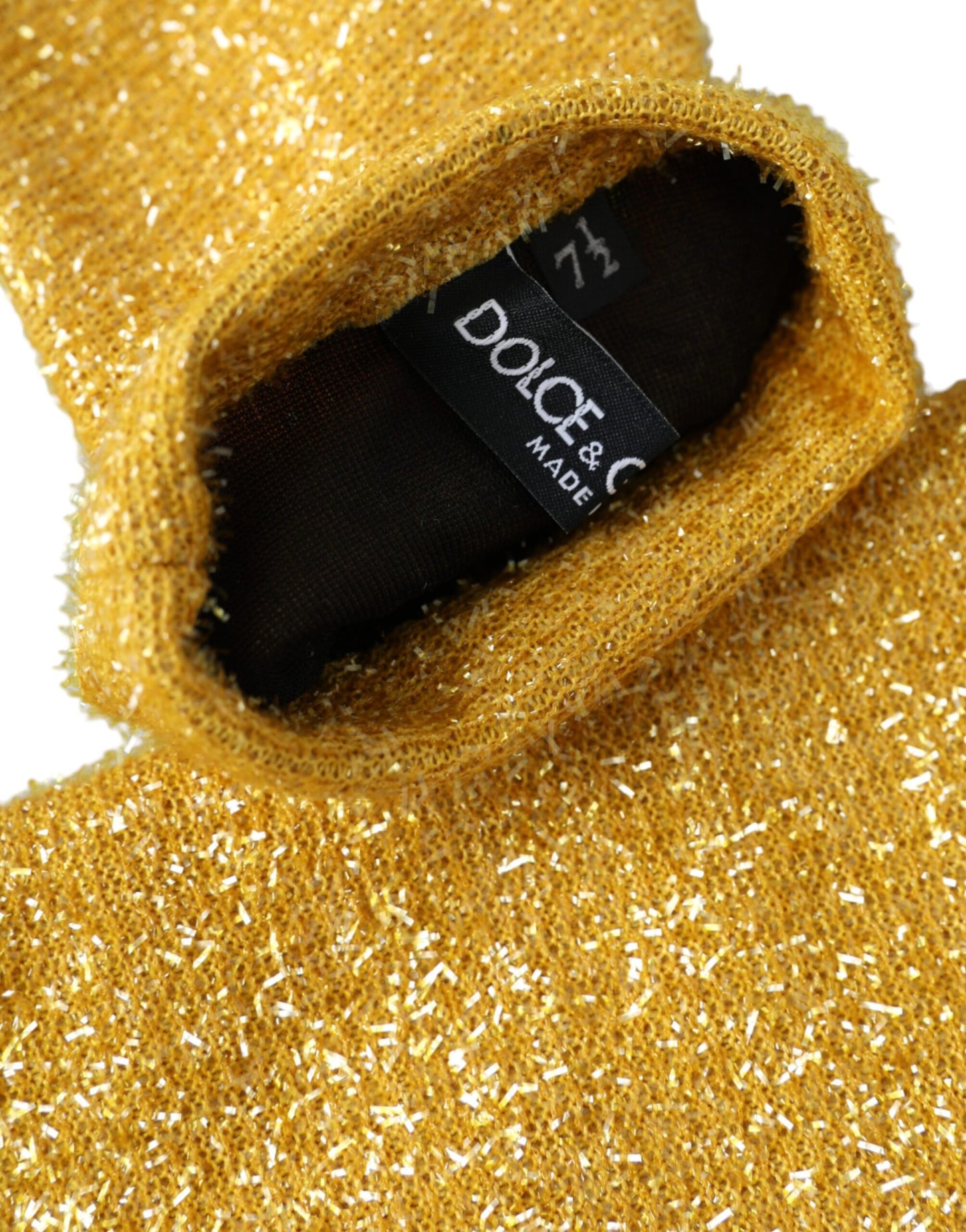 Dolce &amp; Gabbana – Goldene Lurex-Fantasia-Handschuhe in Mittelarmlänge