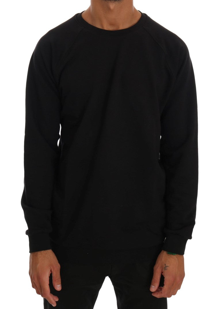 Maglione pullover in cotone girocollo nero