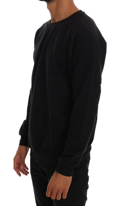 Maglione pullover in cotone girocollo nero