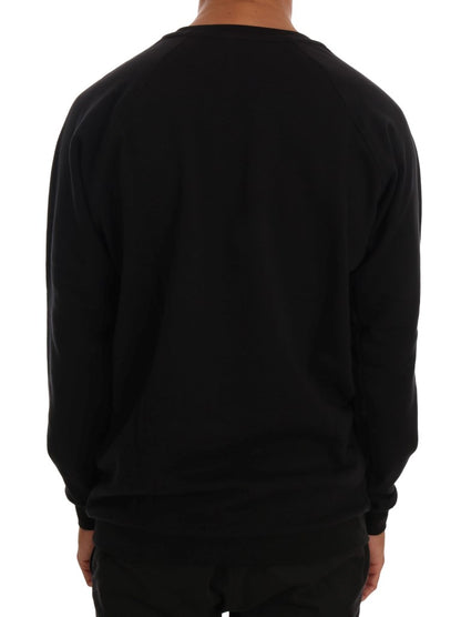 Maglione pullover in cotone girocollo nero