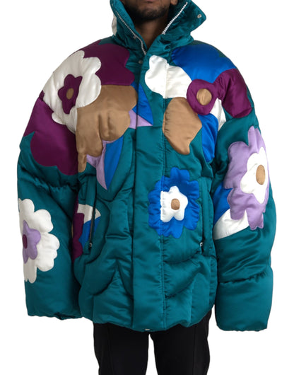 Dolce &amp; Gabbana – Mehrfarbige Puffer-Windjacke mit Blumenmuster