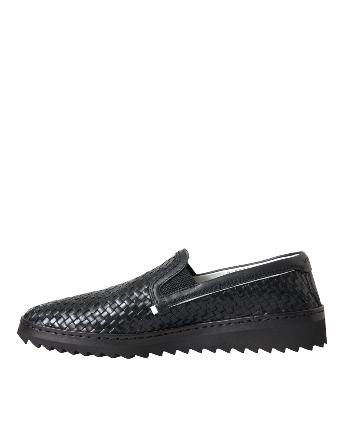 Dolce &amp; Gabbana Schwarze Loafer aus gewebtem Büffelleder für Herren