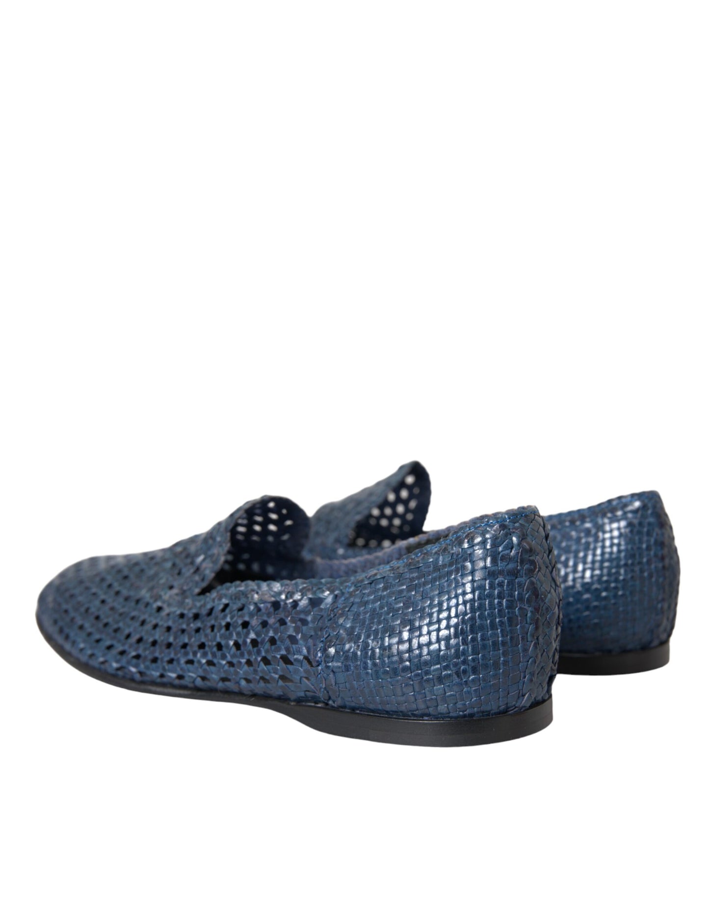 Dolce &amp; Gabbana – Slipper aus gewebtem Leder in Blau Herren Schuhe