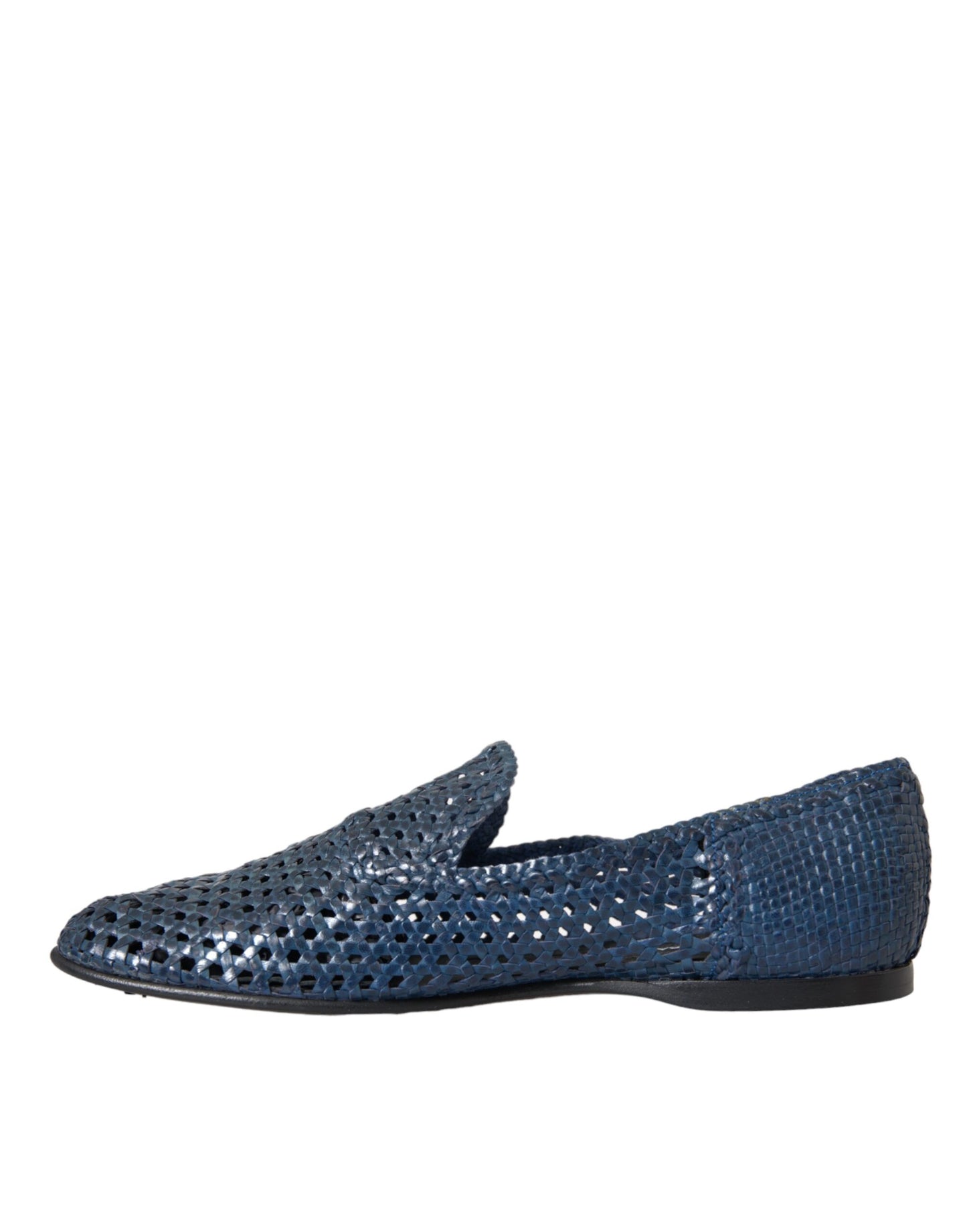 Dolce &amp; Gabbana – Slipper aus gewebtem Leder in Blau Herren Schuhe