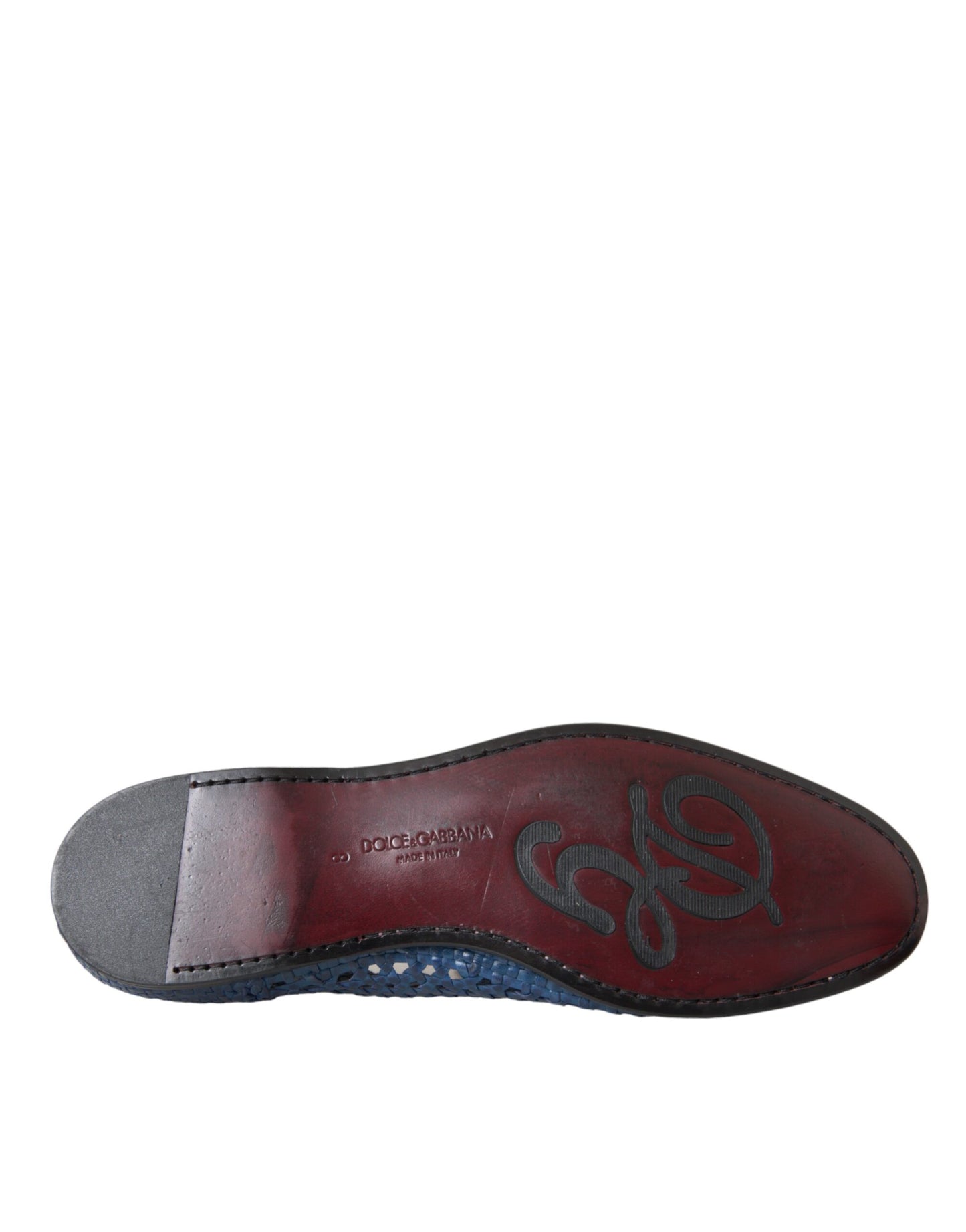 Dolce &amp; Gabbana – Slipper aus gewebtem Leder in Blau Herren Schuhe