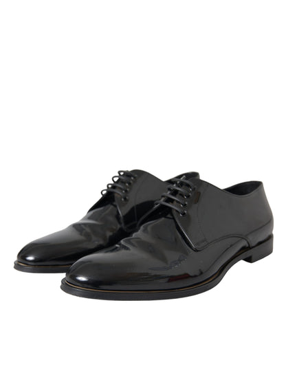 Dolce &amp; Gabbana – Derby-Schuhe aus schwarzem Lackleder