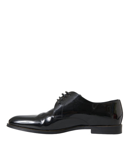 Dolce &amp; Gabbana – Derby-Schuhe aus schwarzem Lackleder