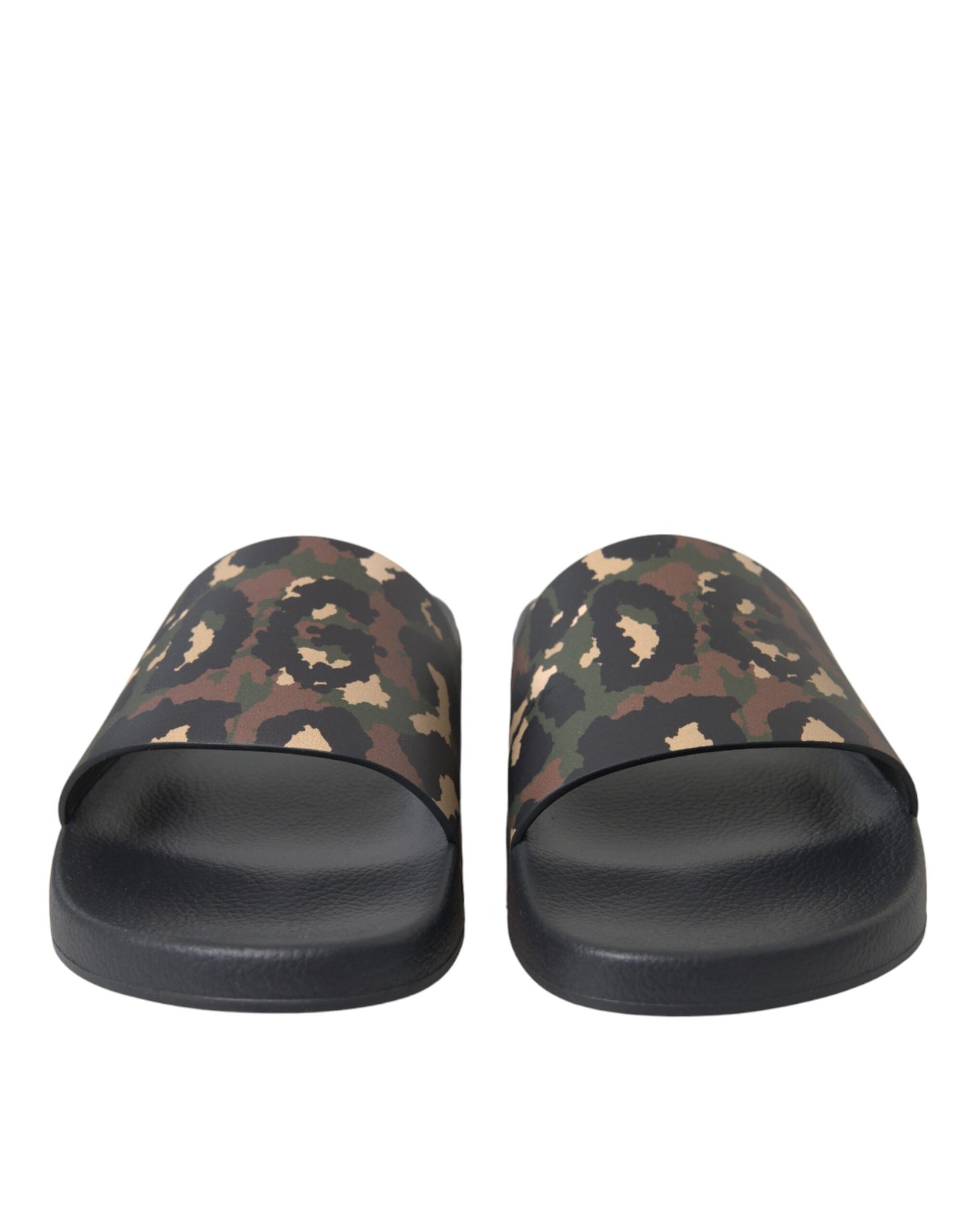 Dolce &amp; Gabbana Mehrfarbige Camouflage-Strandschuhe aus Leder für Herren