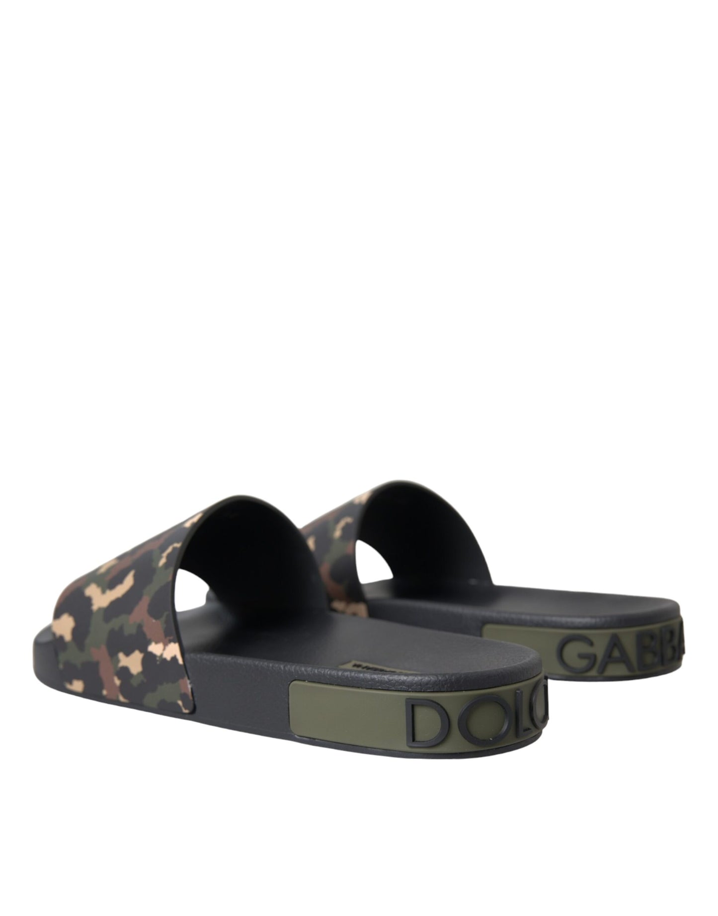 Dolce &amp; Gabbana Mehrfarbige Camouflage-Strandschuhe aus Leder für Herren