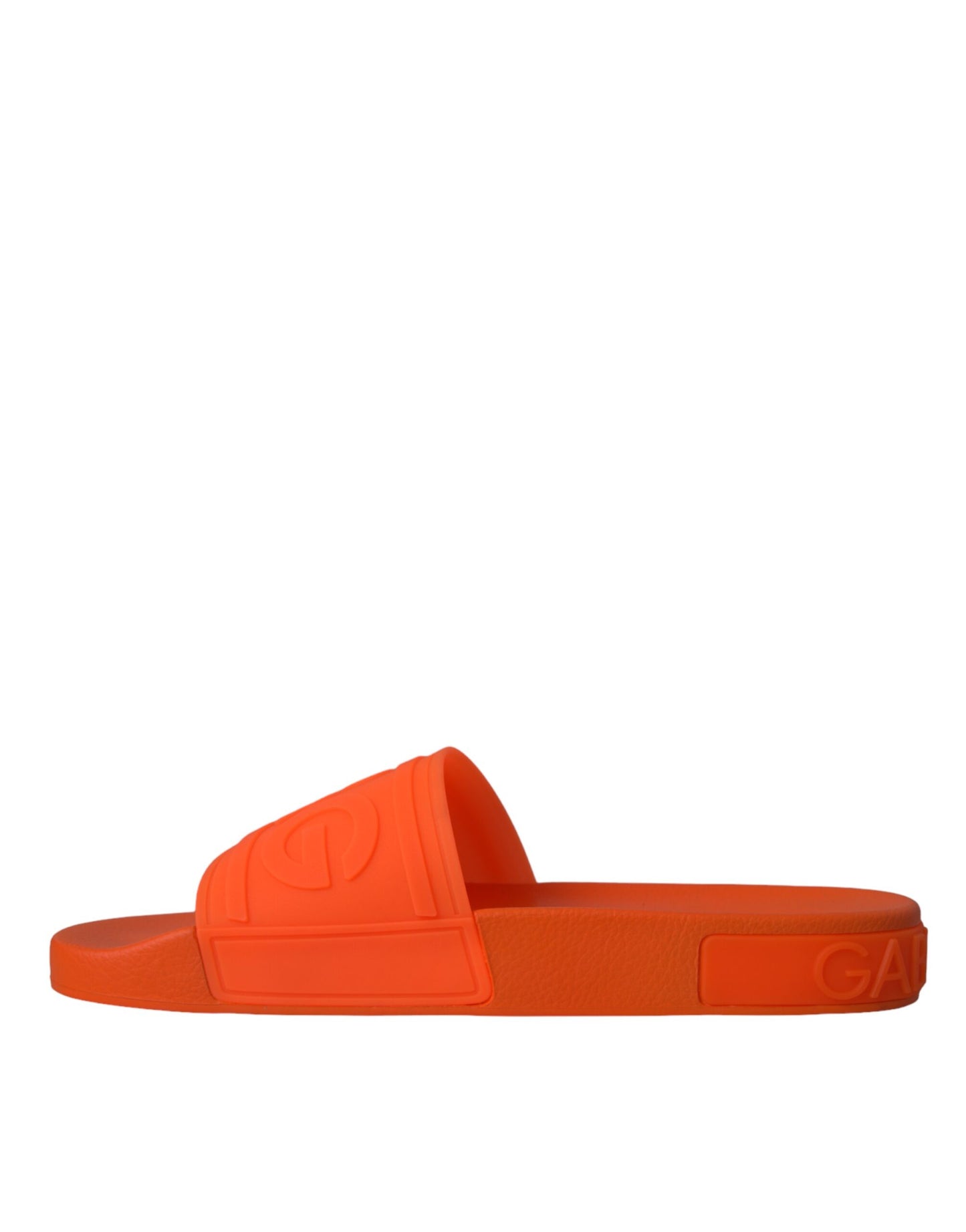 Dolce &amp; Gabbana Orange Gummi Slides Sandalen Strandschuhe