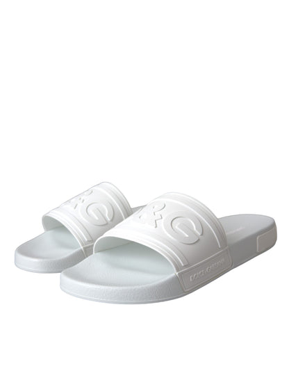 Dolce &amp; Gabbana Weiße Gummi-Sandalen, Strandschuhe