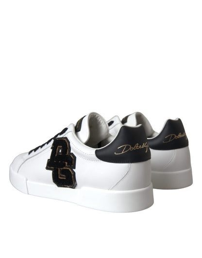 Dolce &amp; Gabbana – Lässige Sneakers mit niedrigem Schaft aus weißem Leder mit DG-Logo