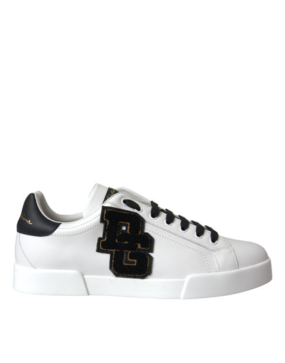 Dolce &amp; Gabbana – Lässige Sneakers mit niedrigem Schaft aus weißem Leder mit DG-Logo