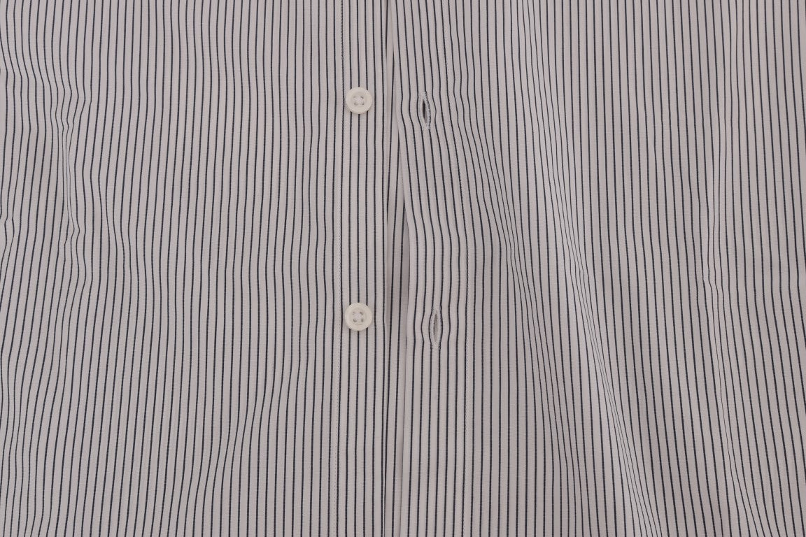 Camicia vestibilità regolare in cotone casual a righe blu bianche