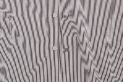 Camicia vestibilità regolare in cotone casual a righe blu bianche