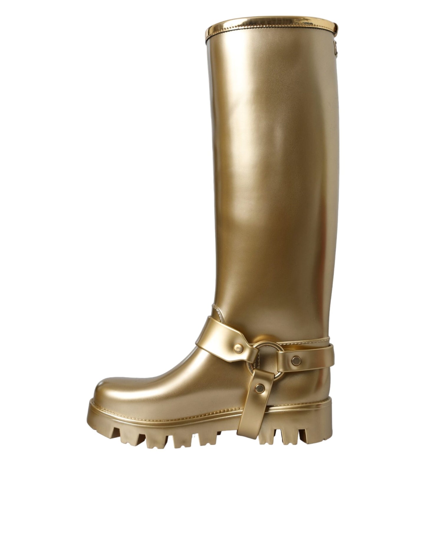 Dolce &amp; Gabbana Gummistiefel aus PVC in Metallic-Gold