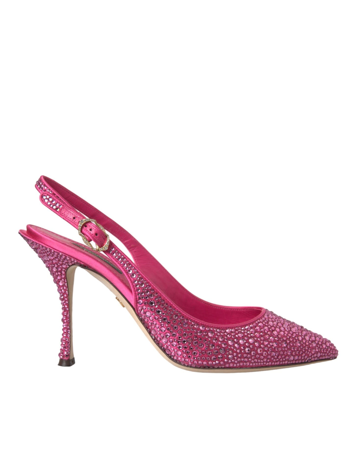 Dolce &amp; Gabbana Rosa Strass Kristall Heels Slingbacks Schuhe