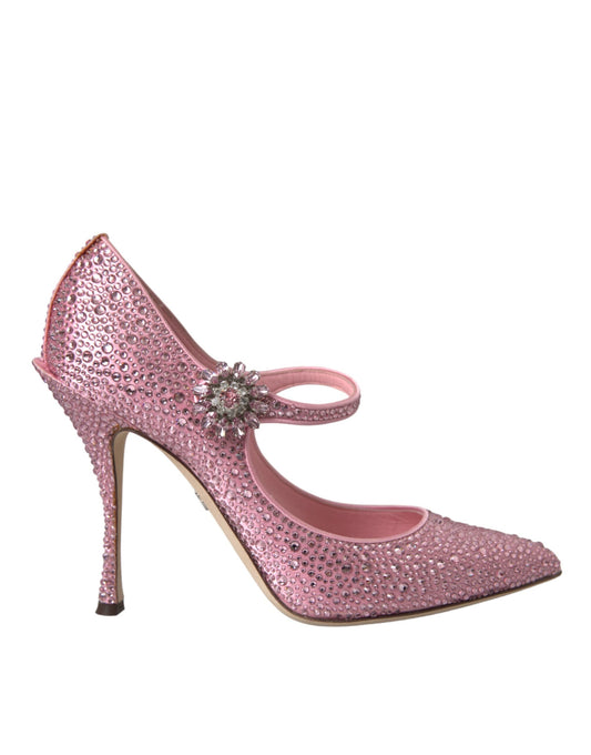 Dolce &amp; Gabbana Rosa Pumps mit Strass-Kristallen