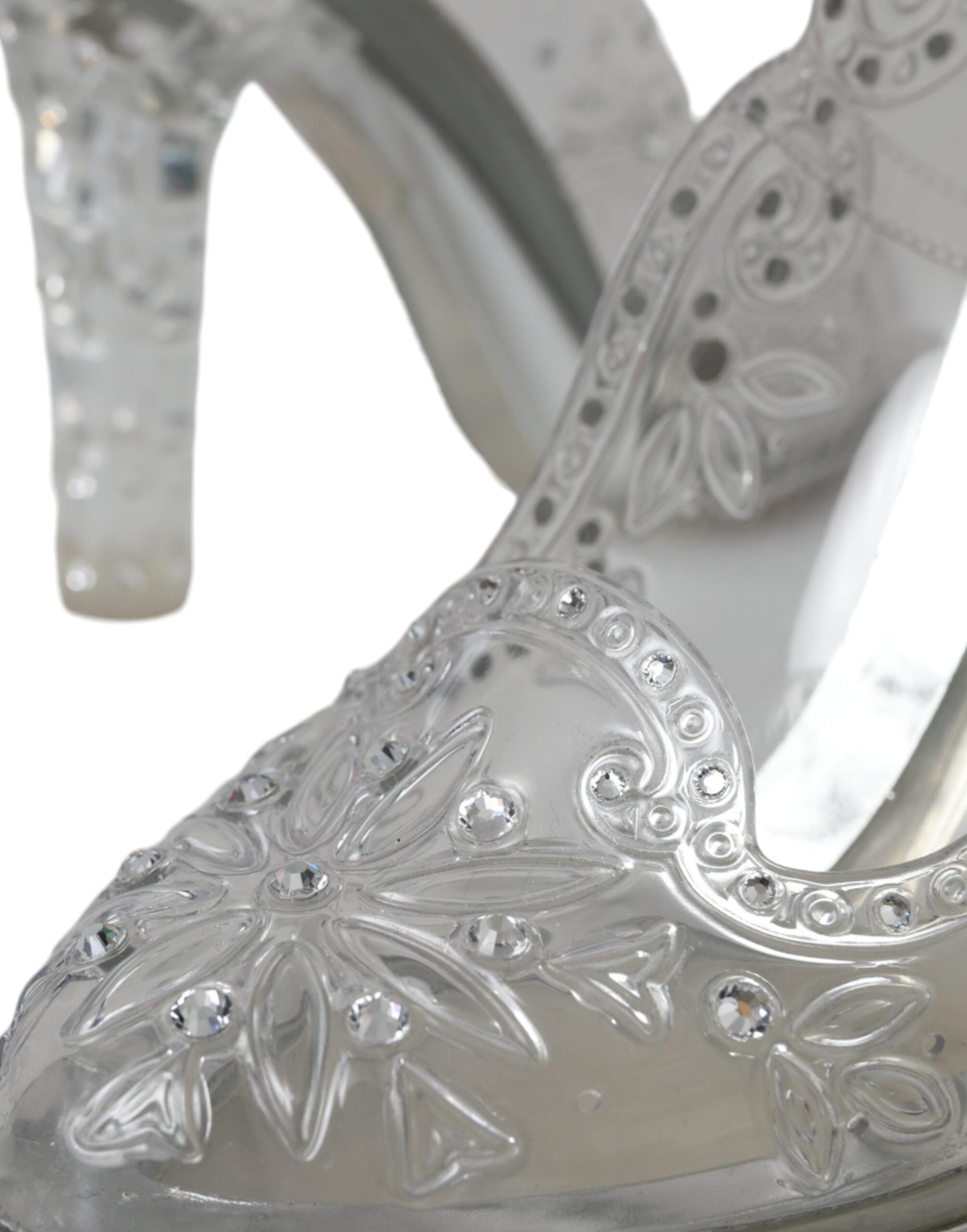 Dolce & Gabbana Clear Floral Crystal Heels CINDERELLA Shoes