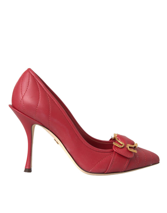 Dolce &amp; Gabbana Rote Devotion Leder Pumps mit Absatz