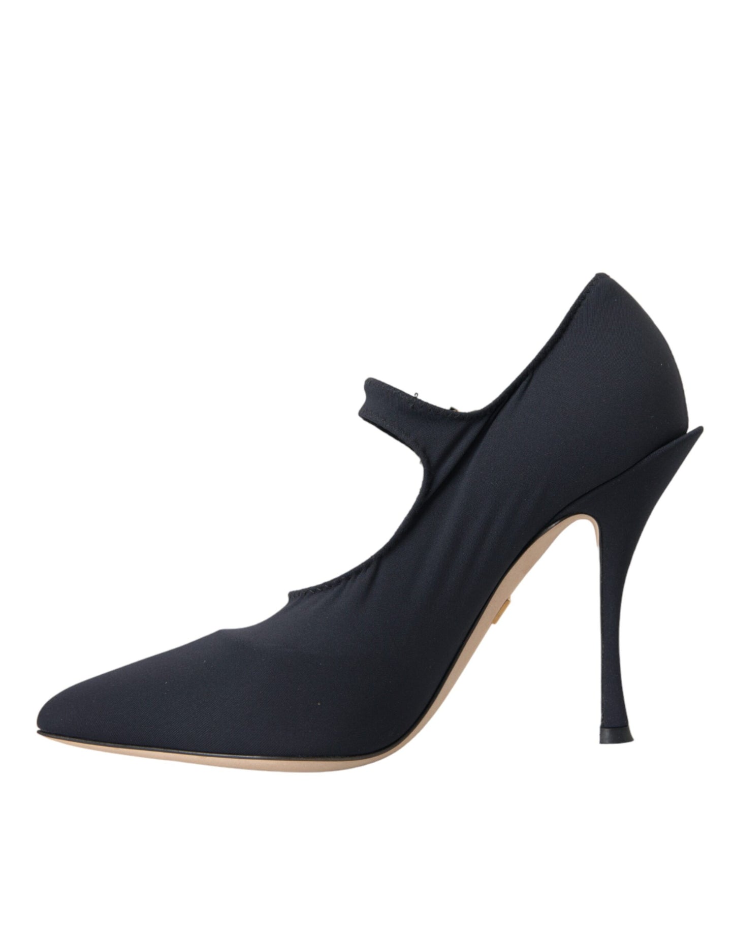 Dolce &amp; Gabbana – Mary-Jane-Pumps aus Jersey mit Kristallen, Schwarz