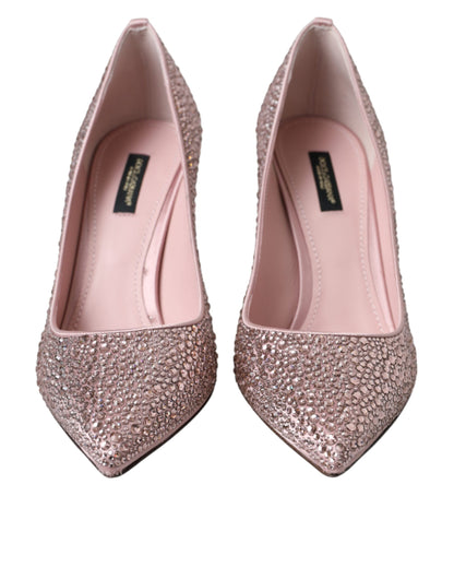 Dolce &amp; Gabbana Rosa Pumps mit Strass-Kristallen