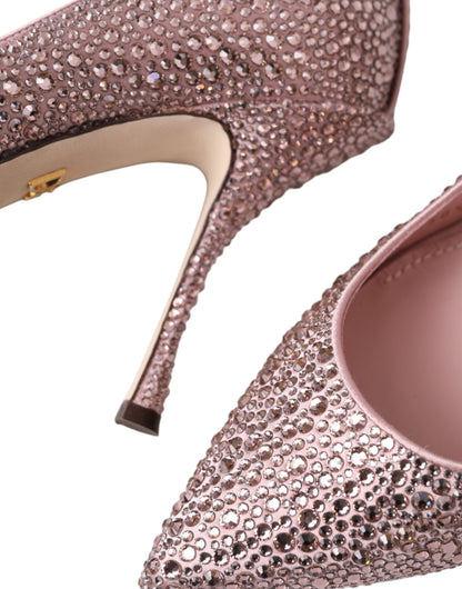 Dolce &amp; Gabbana Rosa Pumps mit Strass-Kristallen