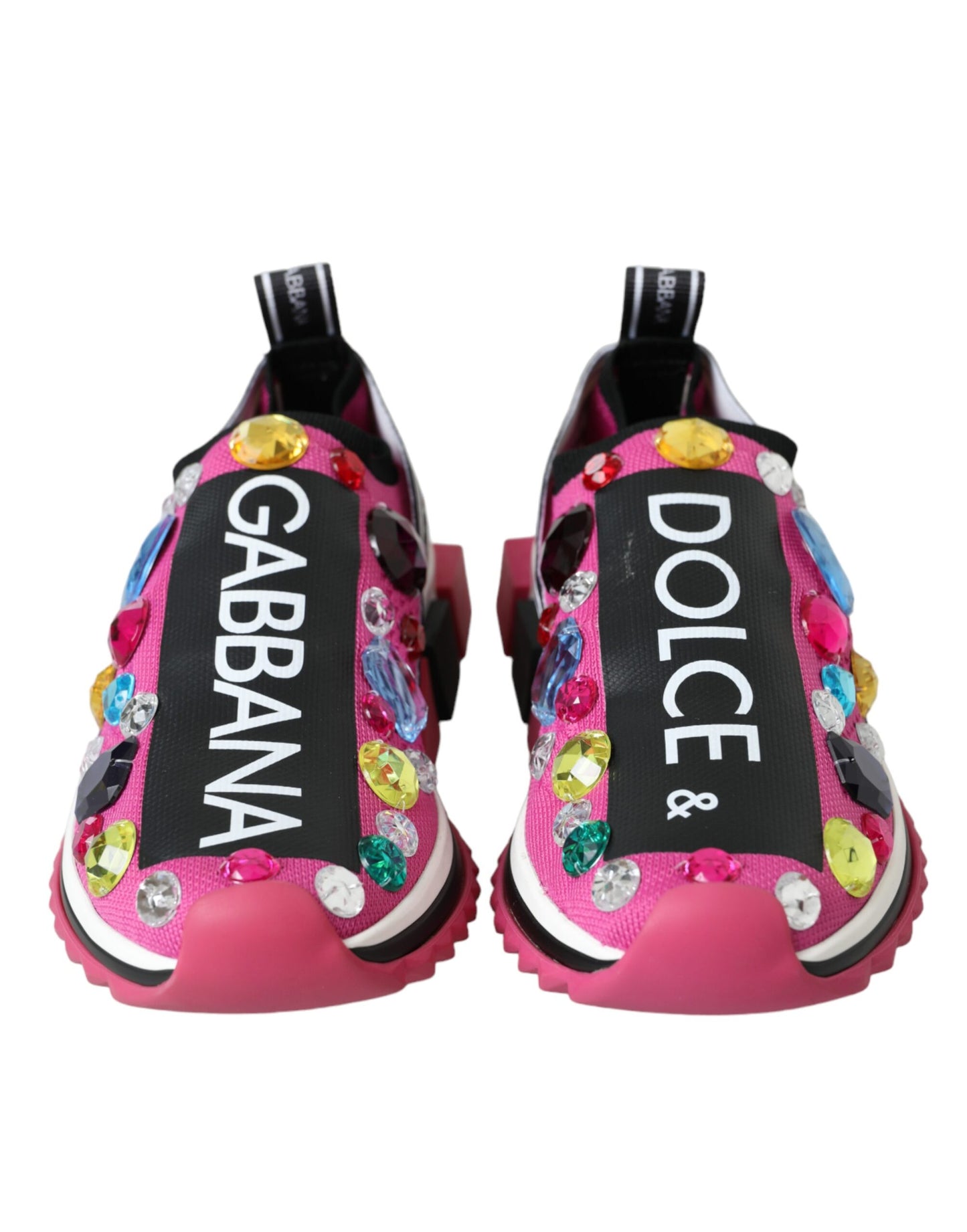 Dolce &amp; Gabbana – Sorrento – Sneaker mit Kristallen in Rosa