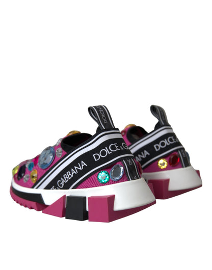 Dolce &amp; Gabbana – Sorrento – Sneaker mit Kristallen in Rosa