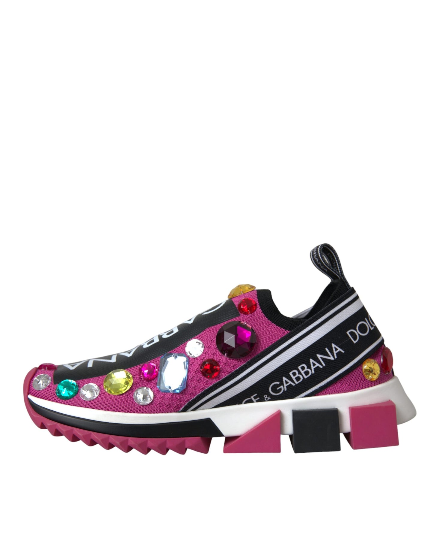 Dolce &amp; Gabbana – Sorrento – Sneaker mit Kristallen in Rosa