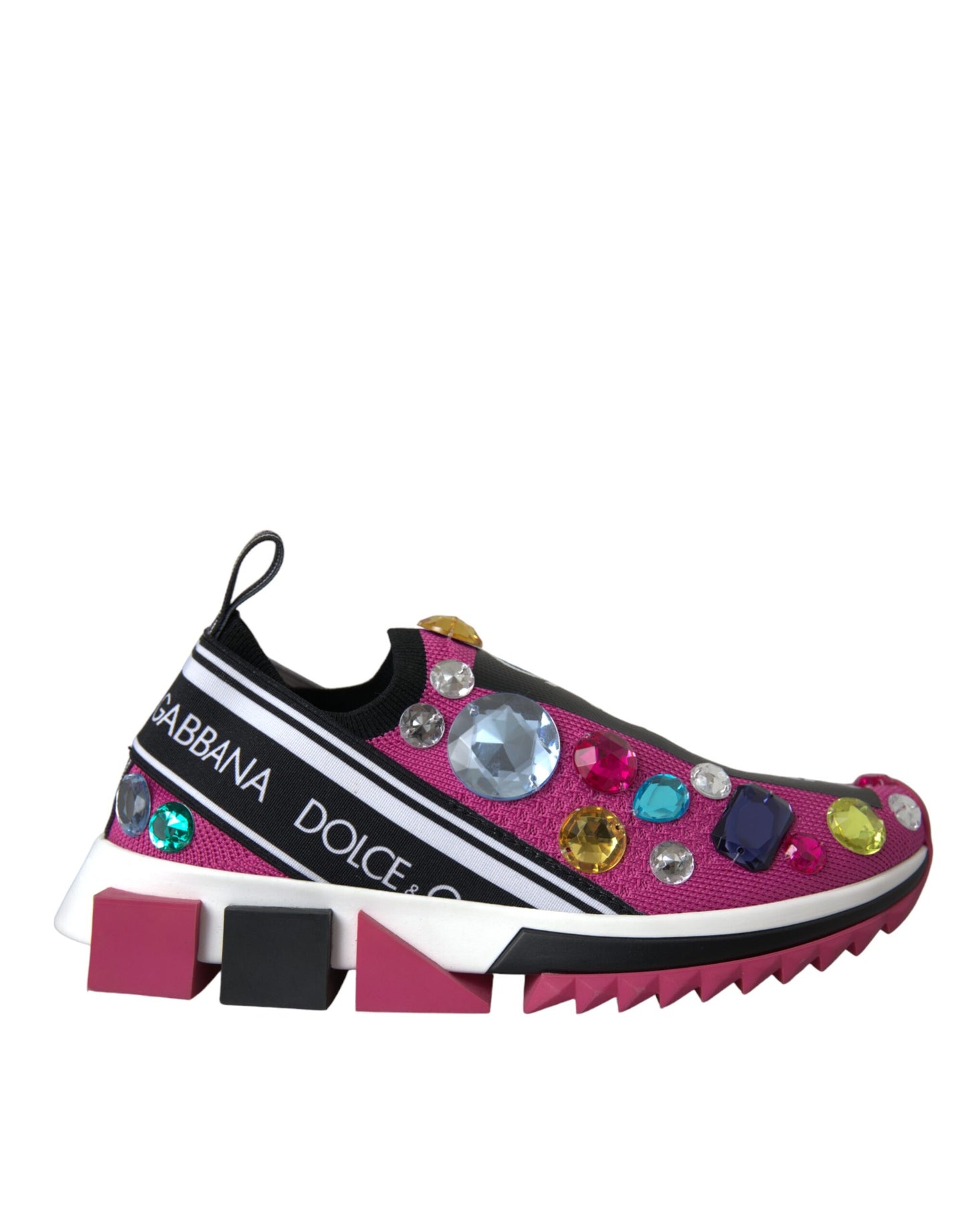 Dolce &amp; Gabbana – Sorrento – Sneaker mit Kristallen in Rosa