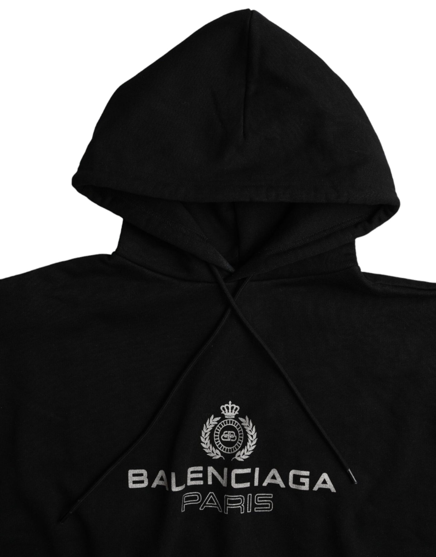 Balenciaga – Kapuzenpullover mit Logo aus schwarzer Baumwolle