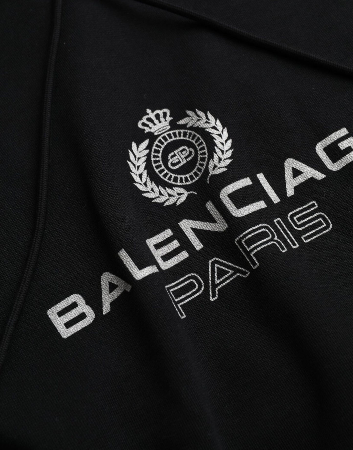 Balenciaga – Kapuzenpullover mit Logo aus schwarzer Baumwolle