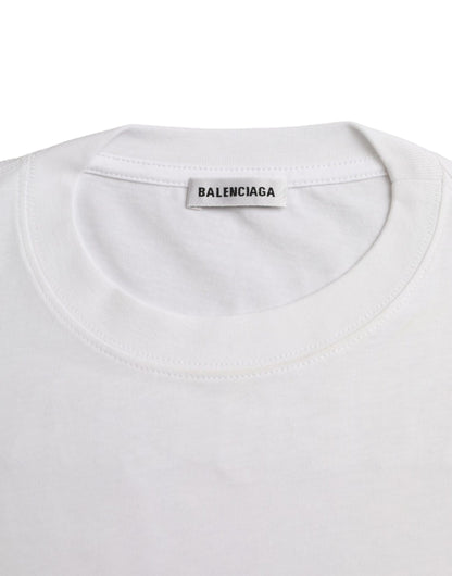 Balenciaga – Weißes T-Shirt aus Baumwolle mit Rundhalsausschnitt und kurzen Ärmeln