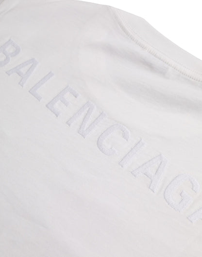 Balenciaga – Weißes T-Shirt aus Baumwolle mit Rundhalsausschnitt und kurzen Ärmeln