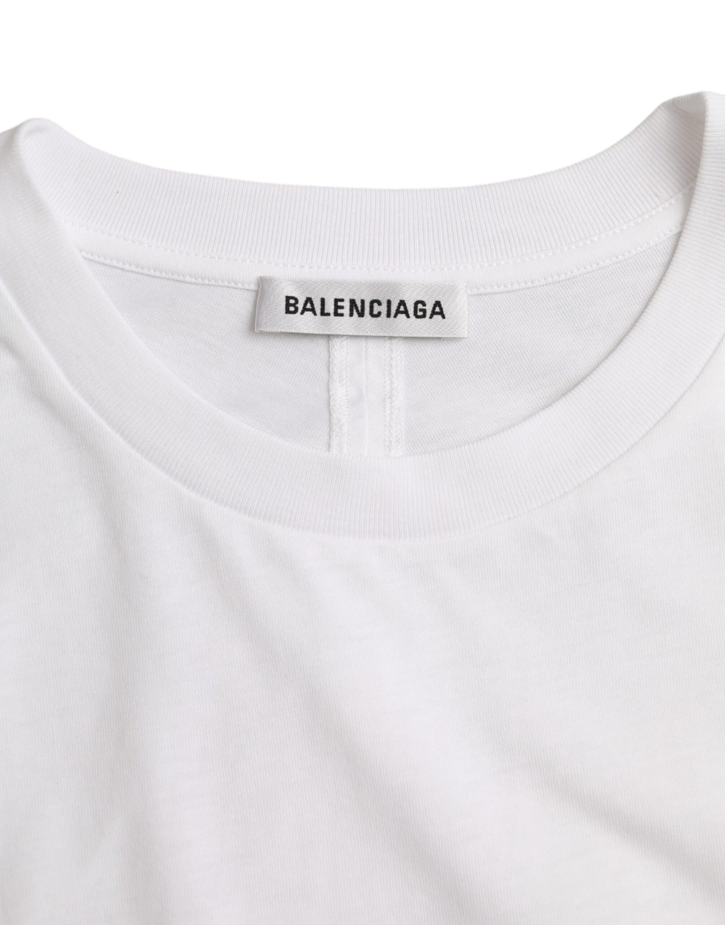 Balenciaga – Weißes T-Shirt aus Baumwolle mit Rundhalsausschnitt und kurzen Ärmeln