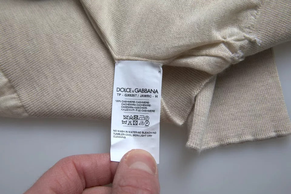 Dolce &amp; Gabbana Pullover Beiger Rollkragenpullover aus Kaschmir