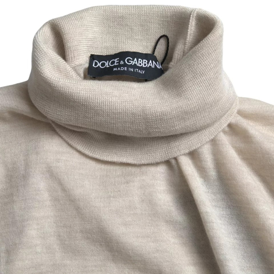 Dolce &amp; Gabbana Pullover Beiger Rollkragenpullover aus Kaschmir