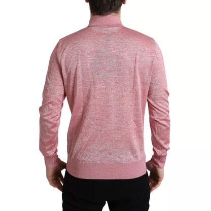 Dolce &amp; Gabbana Rosa Polyester Pullover mit Kragen für Herren