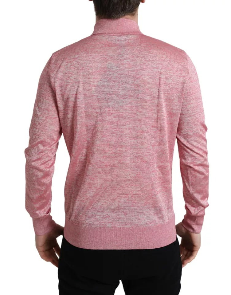 Dolce &amp; Gabbana Rosa Polyester Pullover mit Kragen für Herren