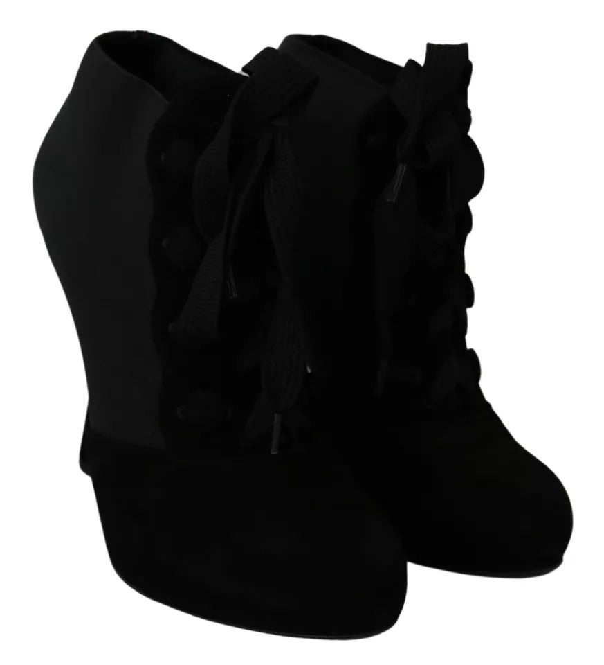 Dolce &amp; Gabbana Stiefeletten aus Stretch-Wildleder in Schwarz